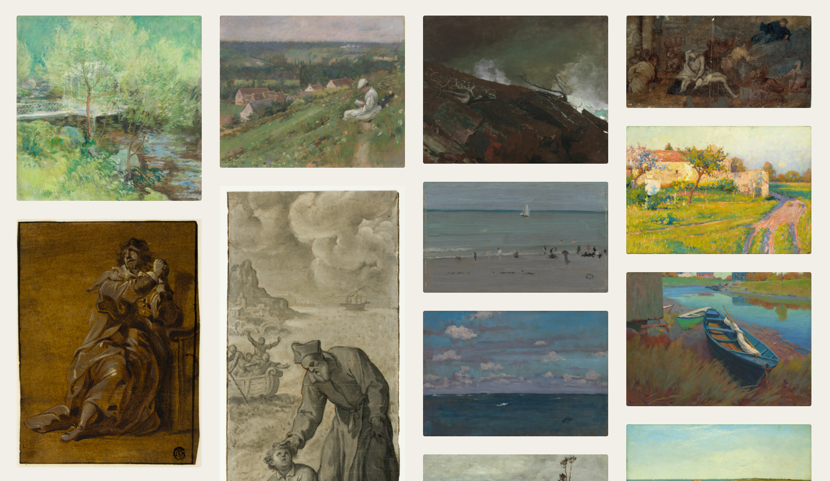 ArtRECO demo feed showing a grid of recommended artworks from the Art Institute of Chicago.